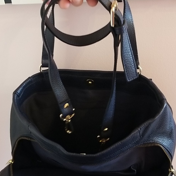 DIMONI navy leather handbag - Picture 4 of 14